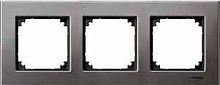 Рамка универсальная Schneider Electric Merten M-Elegance 3-м. металл серый родий  картинка